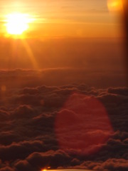 夕日に染まる雲海