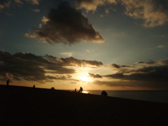 鳥取砂丘の夕陽