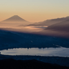 朝霧と富士
