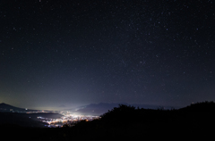 諏訪湖の夜空