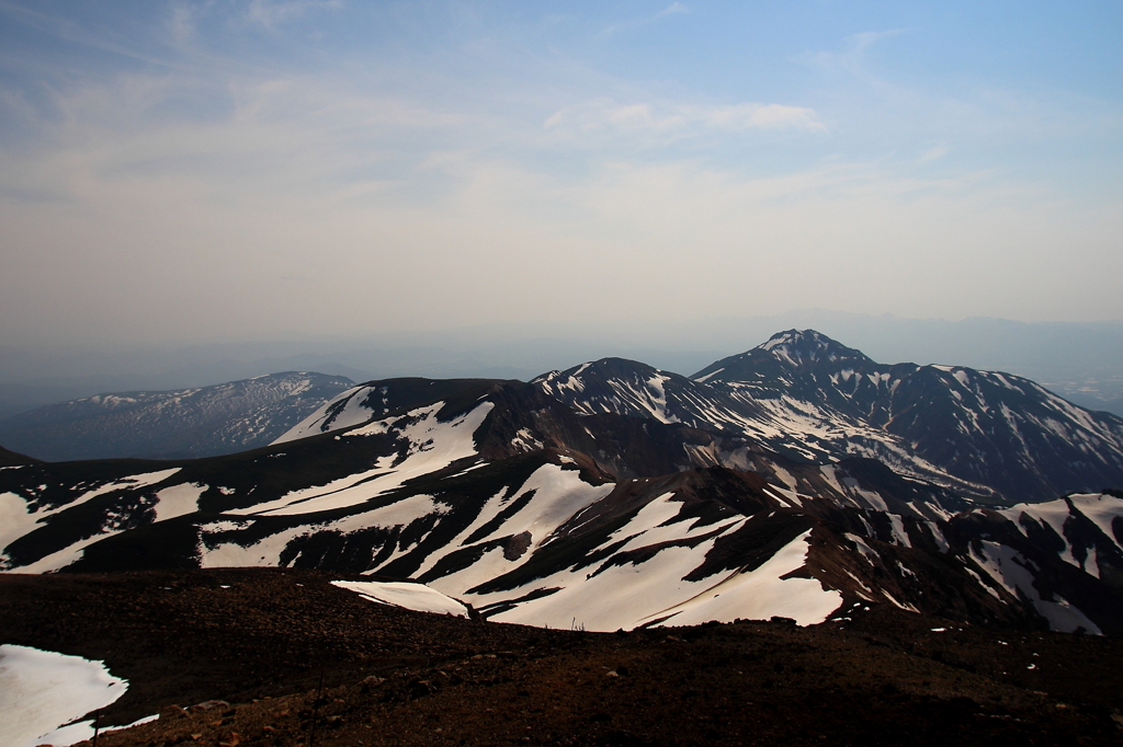 十勝岳登山　天空の眺め