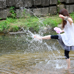 水しぶき！