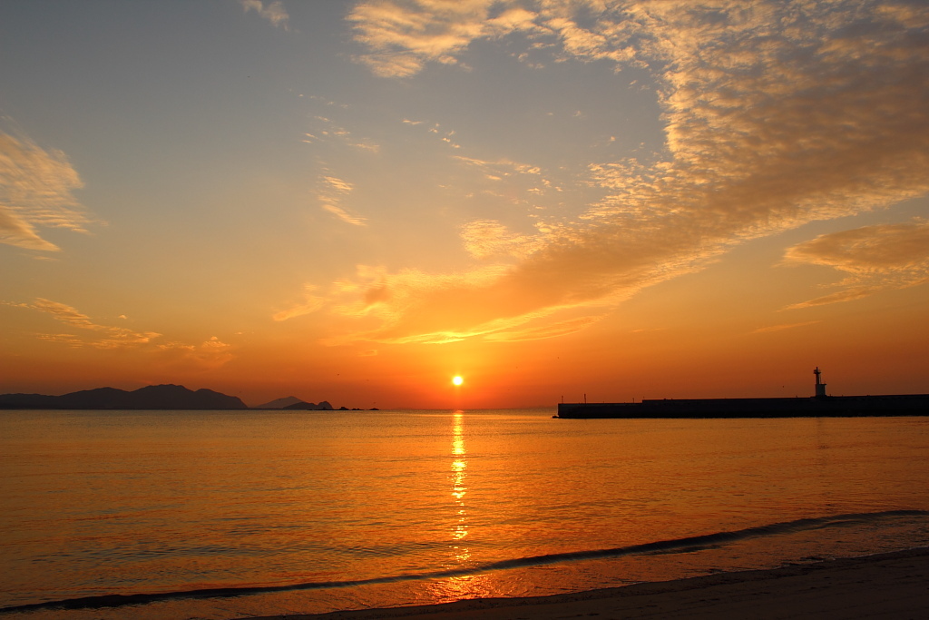 野北港の夕焼け