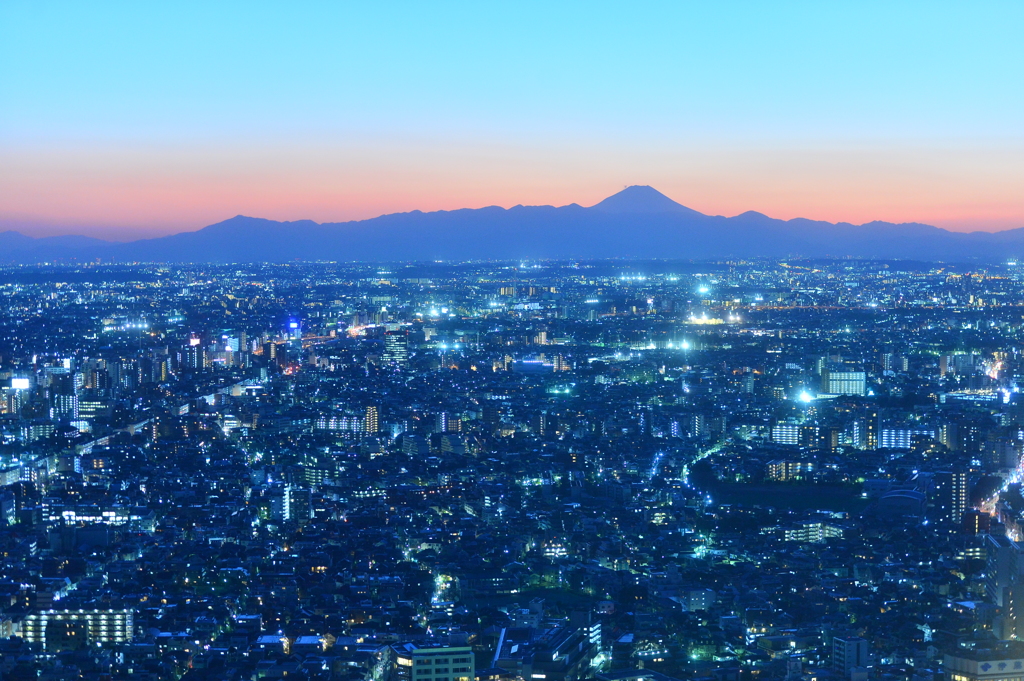 夕焼けの富士