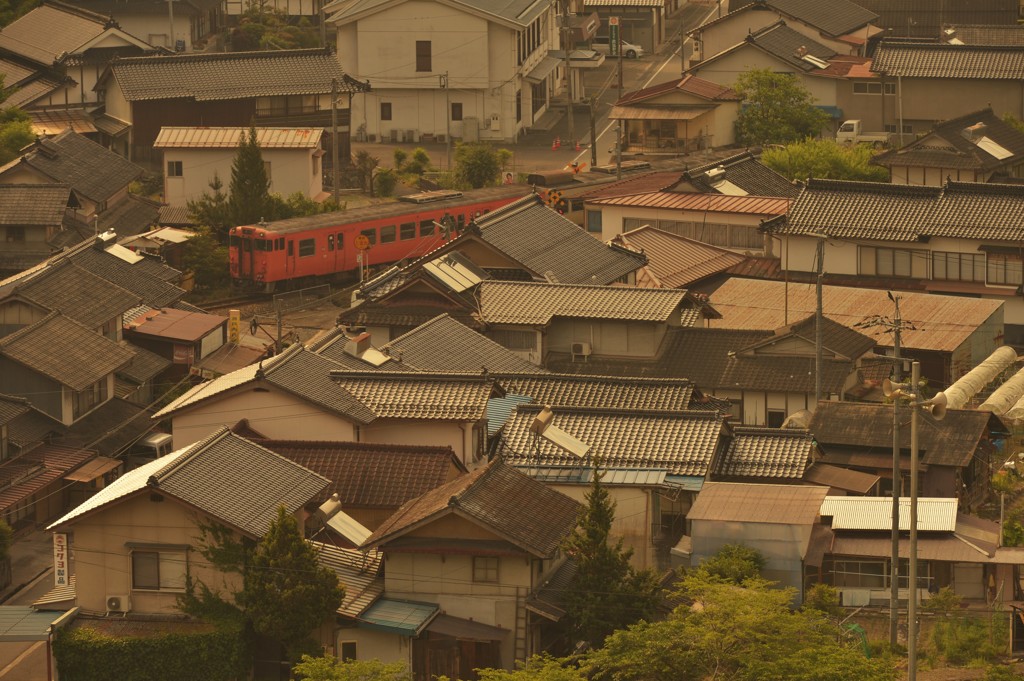 集落の朝