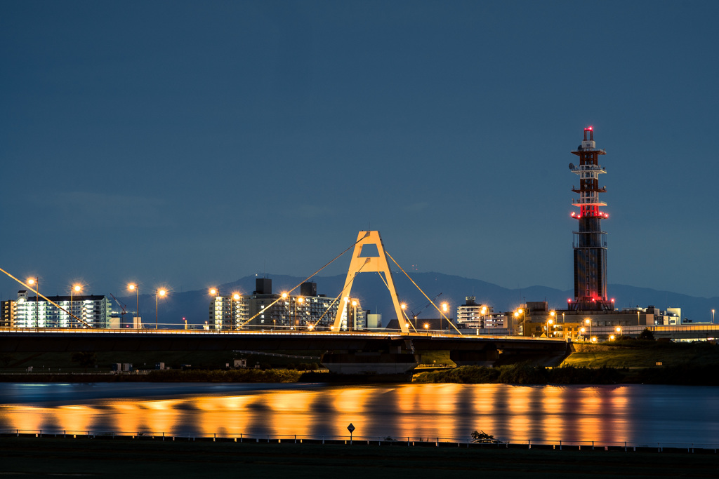 巨大建造物（豊里大橋＆NTT電波塔）