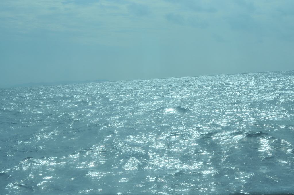 光る海
