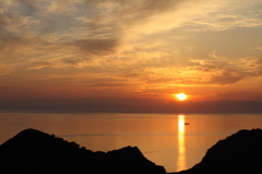測量山の夕日