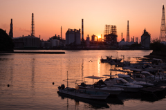 水島の夕景