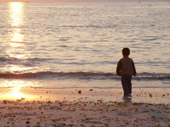 白良浜の夕暮れ