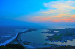 岬からの望む夕焼け