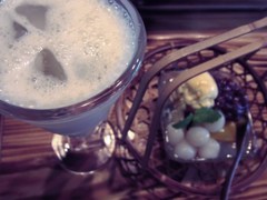 ばななじゅーすと白玉クリームぜんざい。