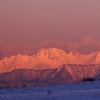 雪山かがやく