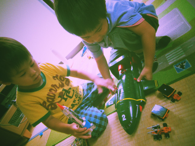 昭和の玩具で遊ぶ平成っこ