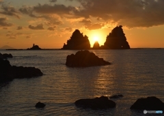 蓑掛岩日の出