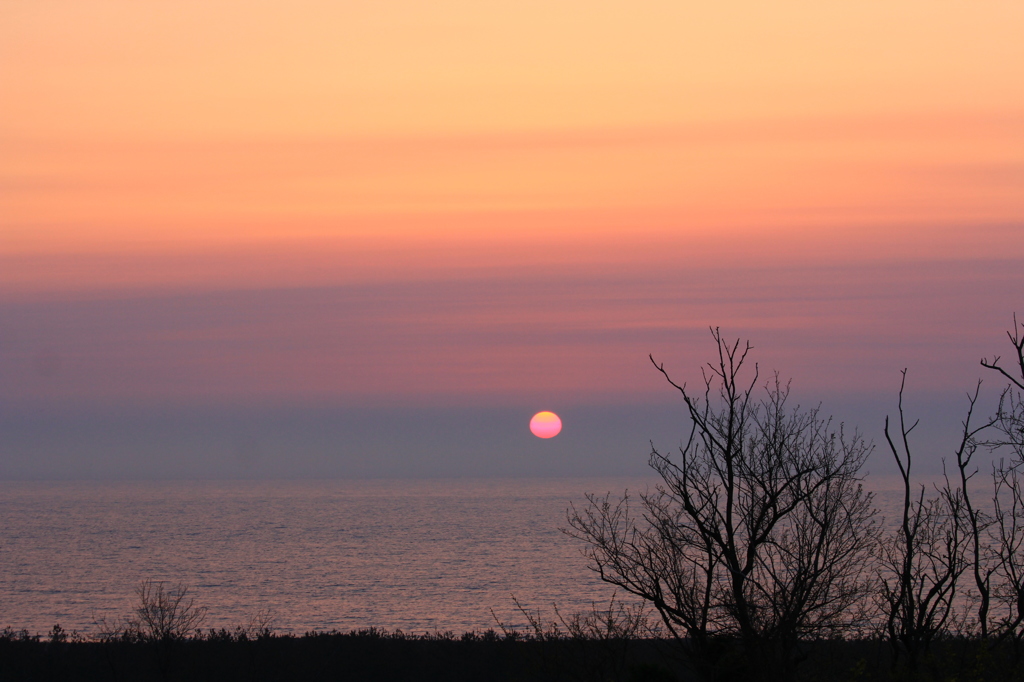 春の日本海夕景