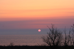 春の日本海夕景