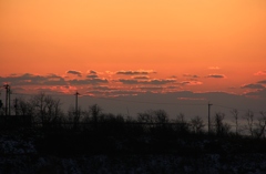 大寒の夕景