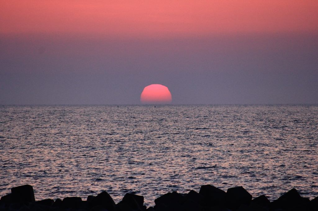 春の夕景