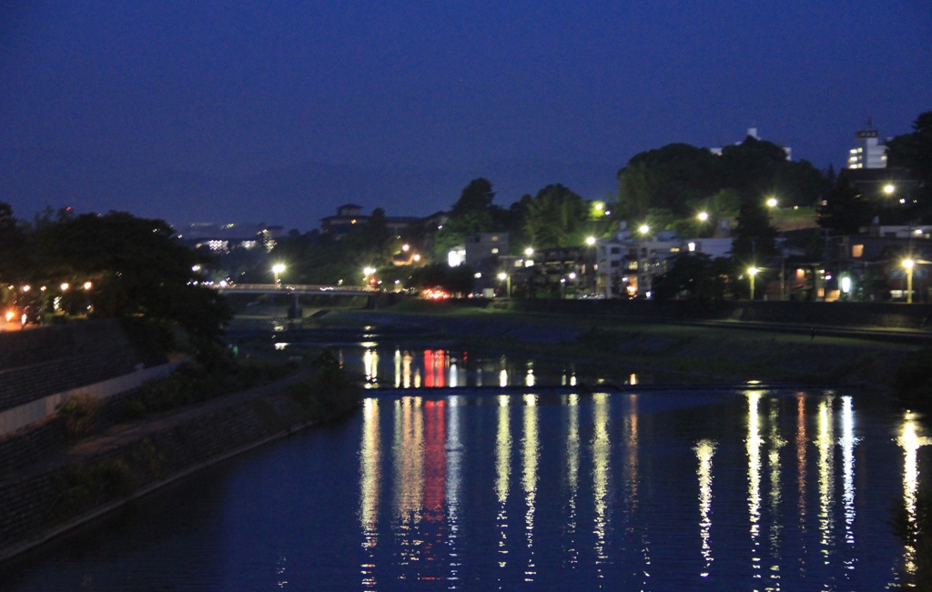 犀川　夕景