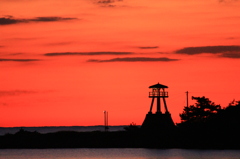 赤の夕景