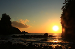 能登巌門の夕景
