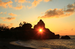 能登窓岩の夕景