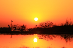 能登路　春の夕景