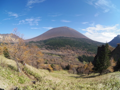 魚眼レンズで浅間山