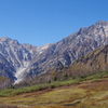 前方に見えるのは後立山