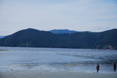 ウェーダーで半身浴