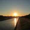 荒川の夕日
