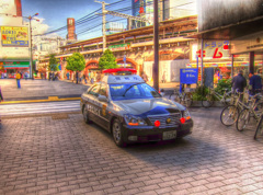 新橋のパトカー