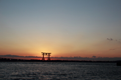 弁天島海浜公園の夕焼け