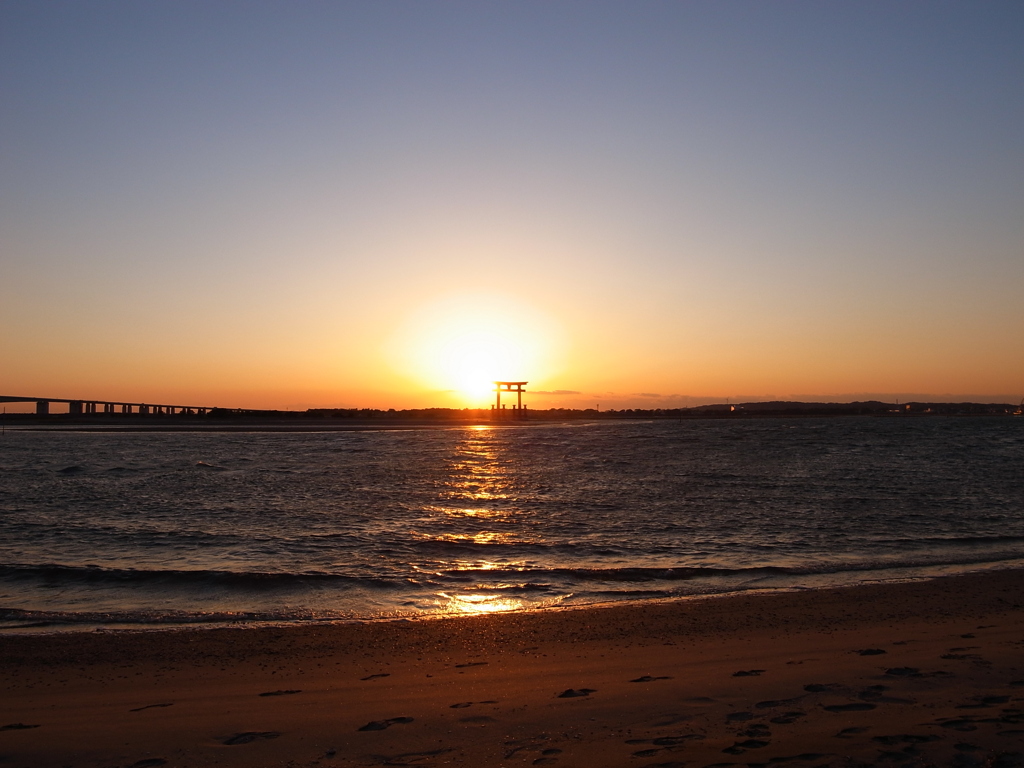 弁天島海浜公園の夕暮れ