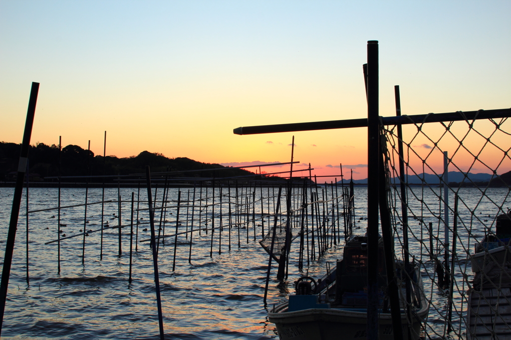 浜名湖の夕暮れ