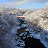 雪景色の磐井川