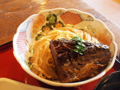 翼果楼の焼き鯖にゅうめん