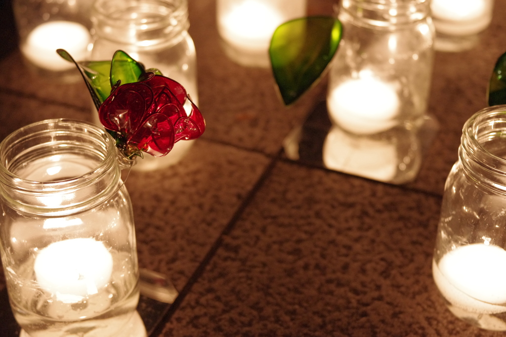 a rose candle