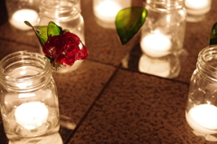 a rose candle