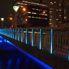 an illuminated bridge