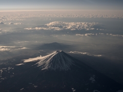 機窓から。富士の山裾。