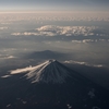 機窓から。富士の山裾。