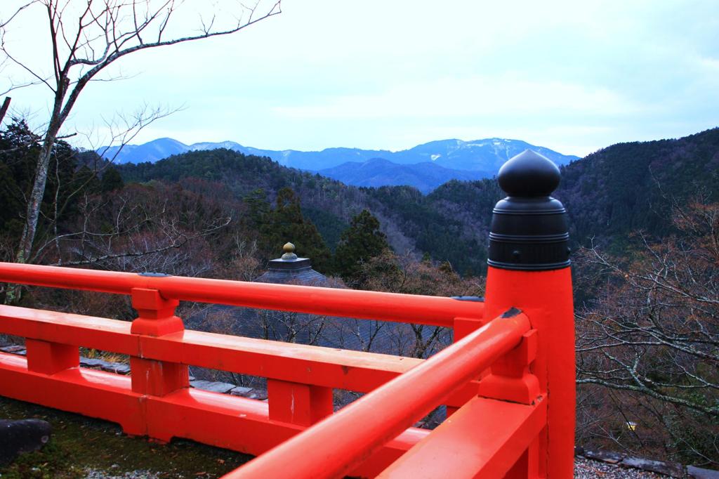 遠く比叡山の山並