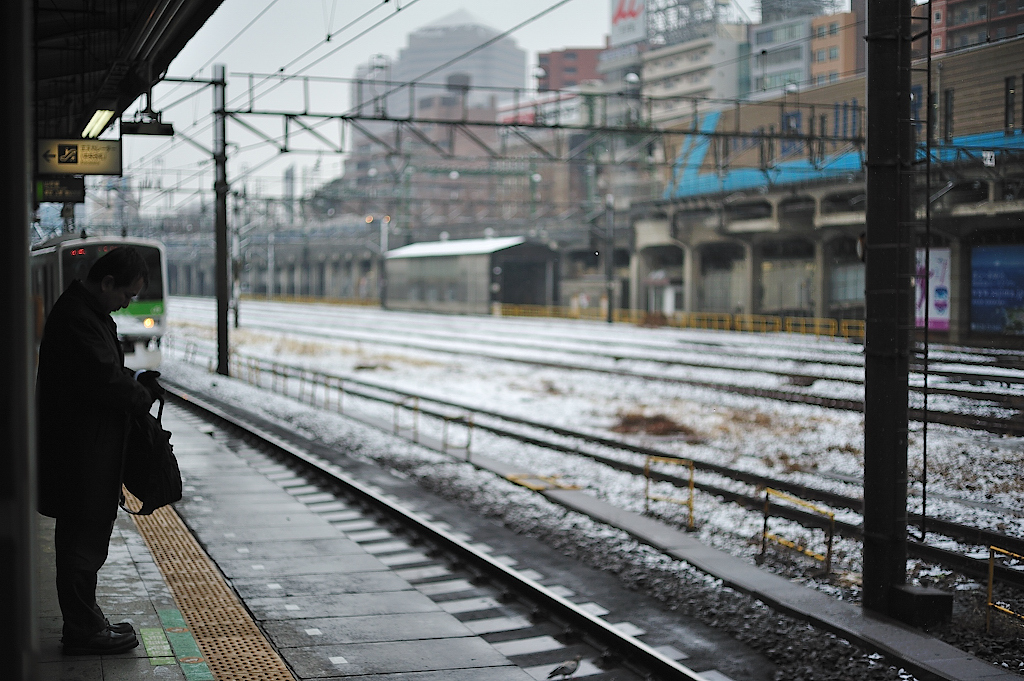 品川、雪。