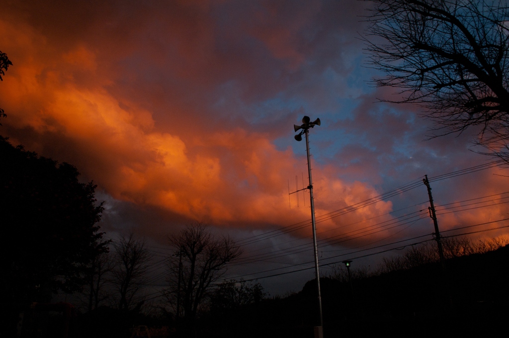 傑作の夕焼け雲