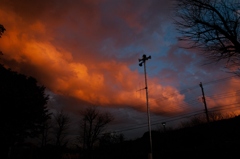 傑作の夕焼け雲
