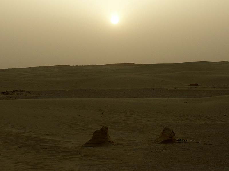 サハラ砂漠の夕日
