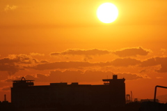 秋の夕日