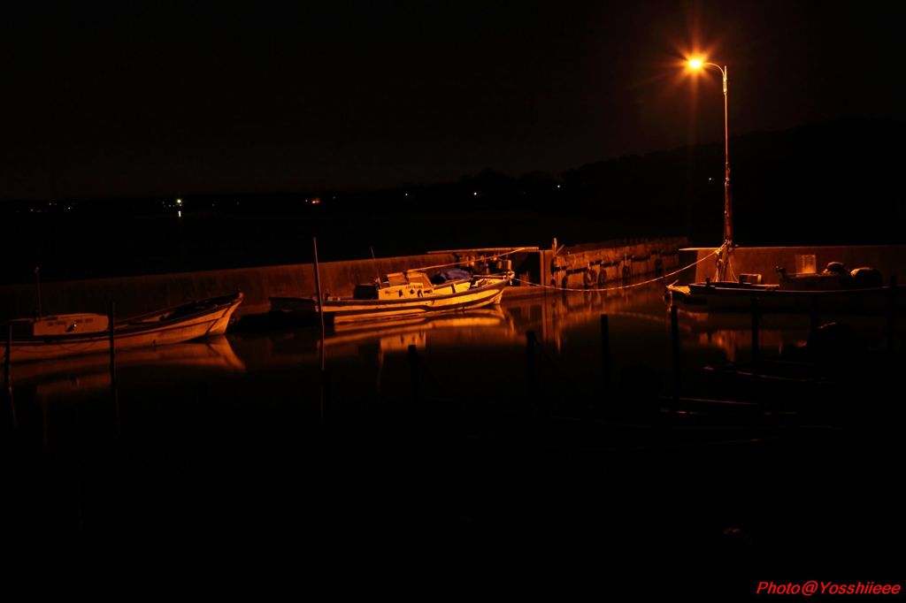 夜の船溜まり